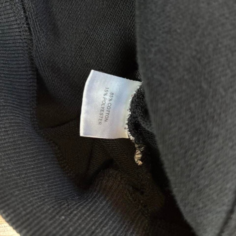 faded black pullover hoodie with embroidered "Kin" satin lining - Picture 5 of 8